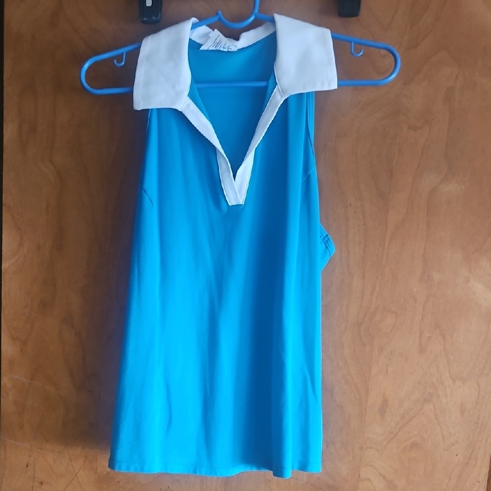 Sports Illustrated Turquoise and White Blouse